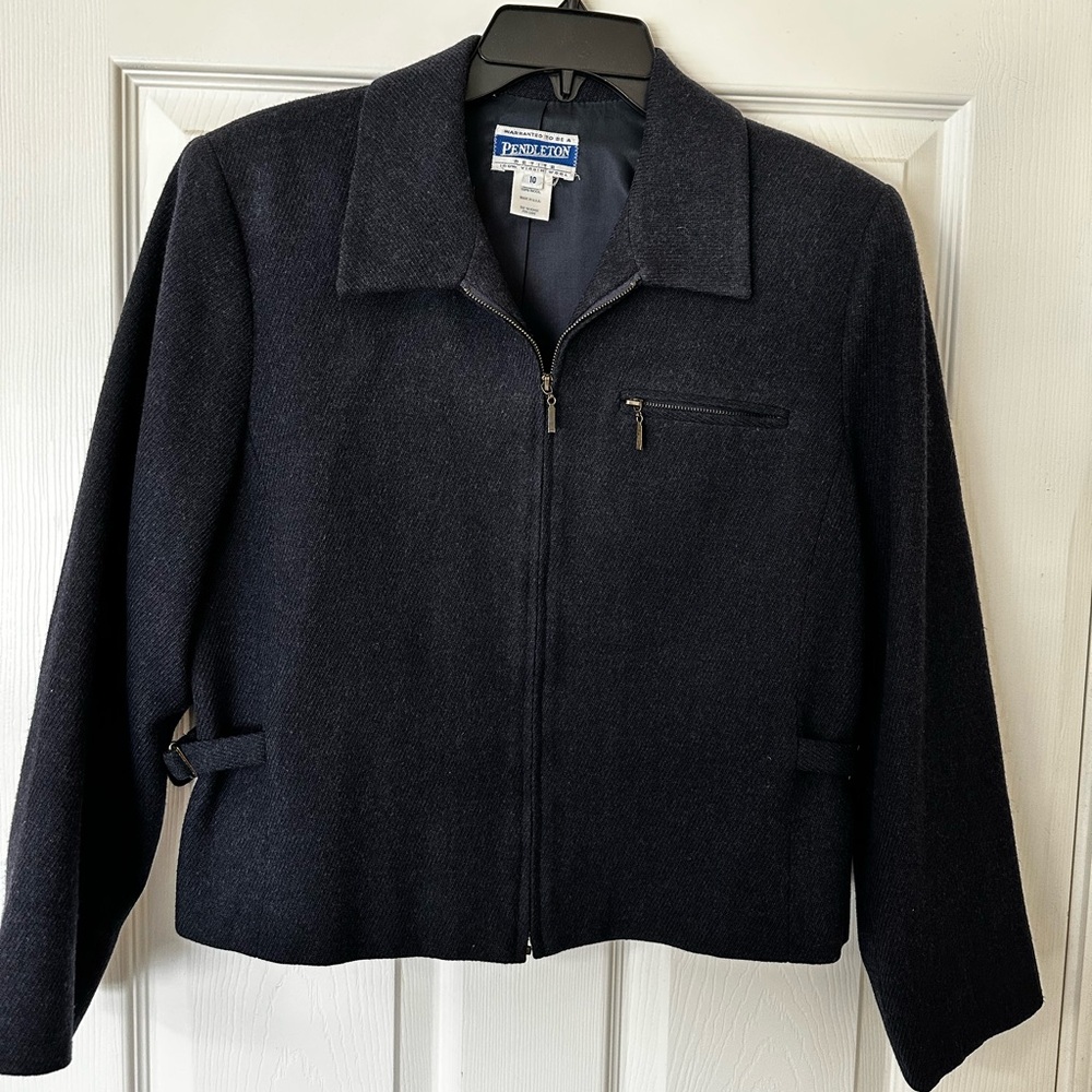 1990s Vintage Pendleton Knockabouts Women's Wool Zip Front Jacket